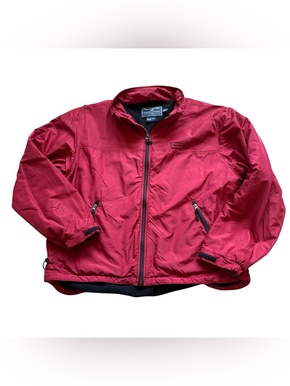 Vintage Polo Sport Ralph Lauren Men’s XL Red Fleece Lined Nylon Jacket 90s Y2K